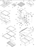 Refrig. Shelving & Light Diagram and Parts List for ART2107BS PART2107BS0 Amana Refrigerator