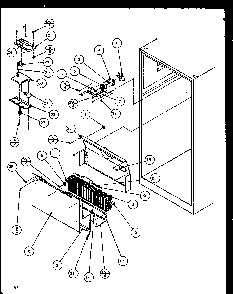Evap Area Diagram and Parts List for TZ21Q2W-P1111713WW  Amana Refrigerator