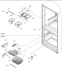 Crisper Assy & Freezer Feature Assy Diagram and Parts List for BR18V2S P1320708W S Amana Refrigerator