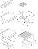 Refrig. Shelving & Light Diagram and Parts List for DRT1702BW PDRT1702BW0 Amana Refrigerator