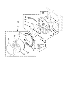 Door Par Diagram and Parts List for MGDE500WR0  Maytag Dryer