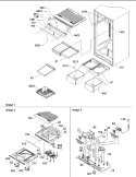Interior Cabinets & Drain Block Assy Diagram and Parts List for ART2129ASR PART2129AS0 Amana Refrigerator