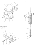 Compressor, Hinge & Lock Diagram and Parts List for AFC0701AW PAFC0701AWO Amana Freezer