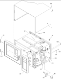 Outer Cabinet Diagram and Parts List for URS511M P1324502M Amana Microwave