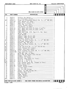 Freezer Compartment Page 2 Diagram and Parts List for 21804A  Admiral Refrigerator