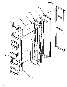 Freezer Door Diagram and Parts List for SB520SW-P1185001WW  Amana Refrigerator