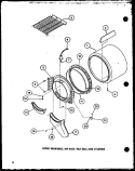FRONT BULKHEAD Diagram and Parts List for LG2812 P7804816W W Amana Dryer