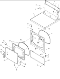 DOOR AND FRONT, ACCESS, AND TOP PANELS Diagram and Parts List for ALG643RBW PALG643RBW Amana Dryer