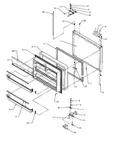 Freezer Door Diagram and Parts List for BXI22S5W-P1196601WW  Amana Refrigerator