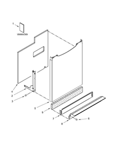 Door And Panel Parts Diagram and Parts List for MDBH980AWQ0  Maytag Dishwasher