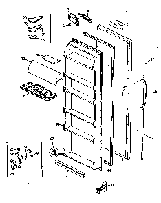 Fresh Food Door Diagram and Parts List for RC20LA-3AW-BS10C  Magic Chef Refrigerator