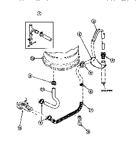 Drain Hose And Siphon Break Diagram and Parts List for LW8303W2-PLW8303W2B  Amana Washer