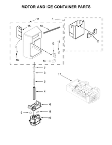 Motor And Ice Container Parts Diagram and Parts List for MSS26C6MFB00  Maytag Refrigerator