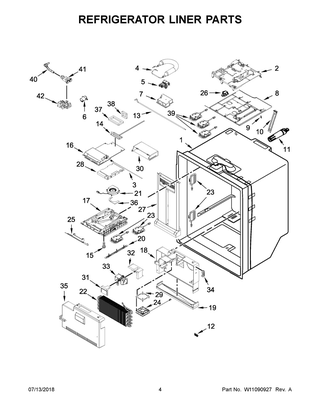 Refrigerator Liner Parts Diagram and Parts List for MFT2776FEZ01  Maytag Refrigerator