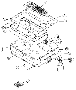 Top/burner Box Assembly Diagram and Parts List for CG106B-C  Jenn-Air Cooktop