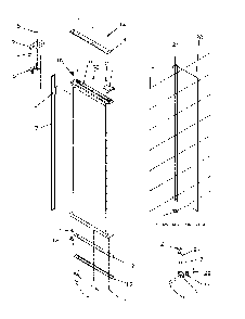 Refrigerator Door Hinge And Trim Parts Diagram and Parts List for SBD20S4L-P1190001WL  Amana Refrigerator