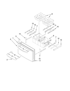 Freezer Door Parts Diagram and Parts List for AFI2538AEB3  Amana Refrigerator