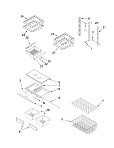 Shelf Parts Diagram and Parts List for MBR1953YES2  Maytag Refrigerator