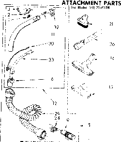 Attachment Parts Diagram and Parts List for 1162194180  Kenmore Canister Vacuum