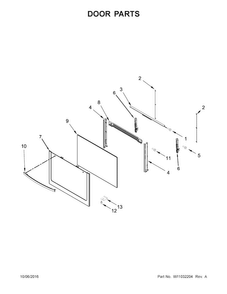 Door Parts Diagram and Parts List for AGR5330BAS1  Amana Range