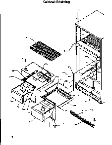 Cabinet Shelving Diagram and Parts List for TA18S2W-P1194501WW  Amana Refrigerator