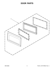 Door Parts Diagram and Parts List for AMV2307PFB08  Amana Microwave