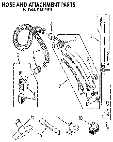 Hose And Attachment Diagram and Parts List for 1162145590  Kenmore Canister Vacuum