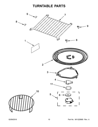 Turntable Parts Diagram and Parts List for YJMV9196CB3  Maytag Microwave
