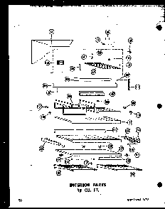 Interior Parts 18 Cu. Ft. Diagram and Parts List for T16J-P60178-1W  Amana Refrigerator