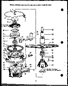 Motor Diagram and Parts List for DUR202-19-OK  Caloric Dishwasher