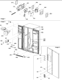 Controls, Light Shield & Door Handles Diagram and Parts List for ARSE664BS PARSE664BS0 Amana Refrigerator