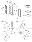 Hinges, & Refrigerator Shelving Diagram and Parts List for ARSE664BS PARSE664BS0 Amana Refrigerator