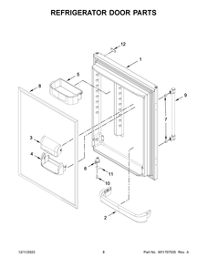 Refrigerator Door Parts Diagram and Parts List for MBR1957FEZ08  Maytag Refrigerator