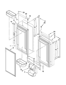 Refrigerator Door Parts Diagram and Parts List for JFC2089HPR2  Jenn-Air Refrigerator