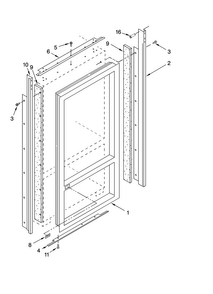 Cabinet And Breaker Trim Parts Diagram and Parts List for JB36SEFXRB00  Jenn-Air Refrigerator