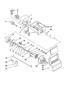 Motor And Ice Container Parts Diagram and Parts List for MSD2573VEB01  Maytag Refrigerator