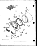 FRONT BULKHEAD Diagram and Parts List for LED302 P7762221W Amana Dryer