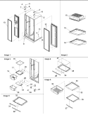 HINGES, & REFRIGERATOR SHELVING Diagram and Parts List for DRSE663BC PDRSE663BC0 Amana Refrigerator