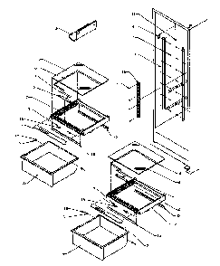 Refrigerator Shelving And Drawers Diagram and Parts List for SXD20Q2W-P1162508WW  Amana Refrigerator