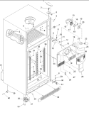 Cabinet, Hinges, Evap Fan & Rollers Diagram and Parts List for ARTE105BW PARTE105BW0 Amana Refrigerator