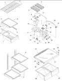 Refrig. Shelving & Light Diagram and Parts List for ARTE105BW PARTE105BW0 Amana Refrigerator