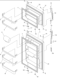 Door Assy, Handles & Shelves Diagram and Parts List for DRT1802BC PDRT1802BC0 Amana Refrigerator