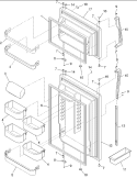 Door Assy, Handles & Shelves Diagram and Parts List for ARTE805BC PARTE805BC0 Amana Refrigerator