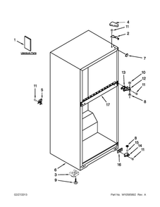Part Location Diagram of W10565983 Whirlpool ENERGY LABEL