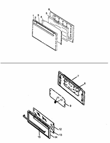 Oven Door Diagram and Parts List for GBP26AA0X-P1143026NW  Amana Range