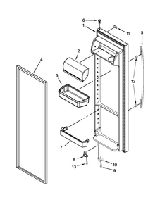 Refrigerator Door Diagram and Parts List for MSF22D4XAM00  Maytag Refrigerator