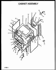 Cabinet Assembly Diagram and Parts List for GBK29AA092M P1142367NW Amana Range