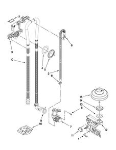 Fill, Drain And Overfill Parts Diagram and Parts List for MDB7759SAB1  Maytag Dishwasher