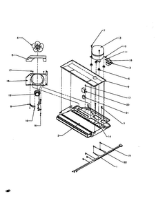 Compressor Compartment Diagram and Parts List for TC18A3-P1181812W  Amana Refrigerator
