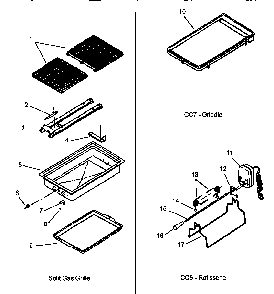 Module - Grille, Griddle Cc7, And Rotisserie Cc5 Diagram and Parts List for AGDS901E P1131824NE Amana Range